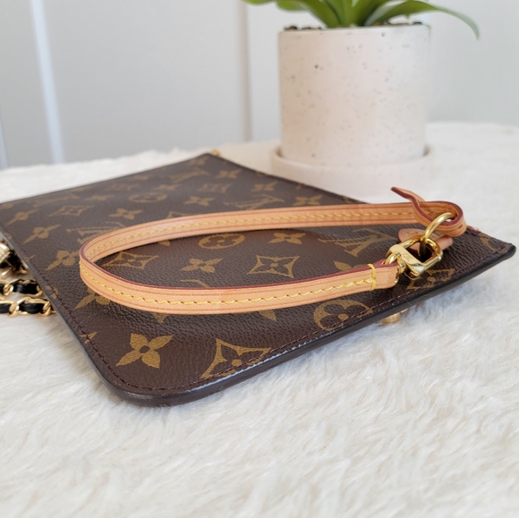 💕 LOUIS VUITTON Neverfull Monogram "PEONY" Mm/Gm Clutch/ Wristlet/Crossbody - Picture 12 of 16